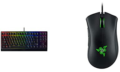 Razer BlackWidow V3 Tenkeyless (Green Switch) - QWERTY Layout & DeathAdder Essential (2021) - Essentielle Gaming-Maus mit optischem 6.400-DPI-Sensor Schwarz