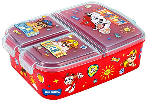 Zawadi Global Paw Patrol Kids Childrens Multi Compartment Rectangular School Travel Lunch Food Box Sandwich Bento Container, BPA Free