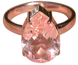 925 Sterling Silber Morganit Naturquarz, Doublet Stein Morganit Quarz Ringe Schmuck (8)