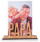 Made in Gift Marco de Madera con la Palabra Papá Grabada en Relieve 3D Personalizado con Fotografía o Imagen Impresa a Color sobre el Soporte para Fotos como Regalo Original para el Día del Padre