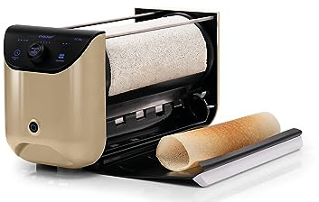 EVOCHEF EC Flip Automatic Dosa and Crepe Maker, 1-Minute Dosas, 360° Food Grade Coated Roller, Easy Cooking Time & Thickness Control, Touch Controls, Compact & Portable, 1600W, (Golden Beig)
