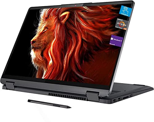 Lenovo Flex 5 Ordinateur portable 2 en 1 de 14 pouces, écran tactile WUXGA, AMD Ryzen 5 5500U, 16 Go de RAM, SSD PCIe 256 Go, Bluetooth, webcam, clavier rétroéclairé, lecteur d'empreintes digitales,
