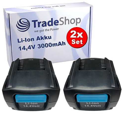 2X Trade-Shop Li-Ion Akku 14,4V / 3000mAh kompatibel mit Hilti SF 14-A, SFC 14-A, SFH 14-A, SFH140A, SID 14-A, SIW14-A, RC 4/36-DAB Bohrschrauber