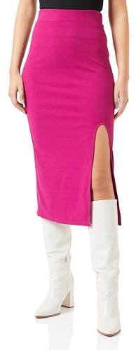 Sookie Falda Midi de Punto, Fucsia, XS-S para Mujer