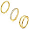 JFORYOU 3Stk Nasenpiercing Ring Helix Piercings Set 16G 18G Chirurgenstahl Scharnier Segment Hoops Septum Conch Tragus Knorpel Ohrringe Ringe CZ Nostril Piercing Schmuck Gold Silber