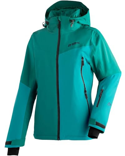 Maier Sports Nuria, Warme Damen Skijacke, Wasserdichte Winterjacke mit 2-Wege-Stretch, mTEX Wetterschutz und mTHERM für hohen Wärmerückhalt, PFC-frei, Grün, 22