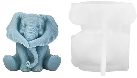 Molde de silicona para velas de elefante – Artesanía adorables jabones y velas de elefante para hacer jabón y manualidades de velas