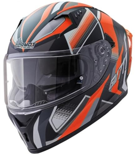 Germot GM 711 Integralhelm (Schwarzmatt/Orange), L (59)