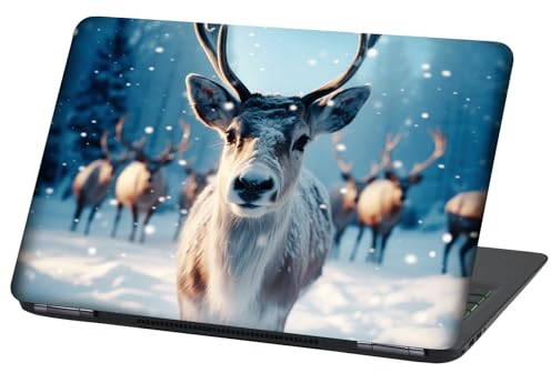 Laptop Folie Cover: Strange Klebefolie Notebook Aufkleber Schutzhülle selbstklebend Vinyl Skin Sticker (13-14 Zoll, Lp104 Reindeer)
