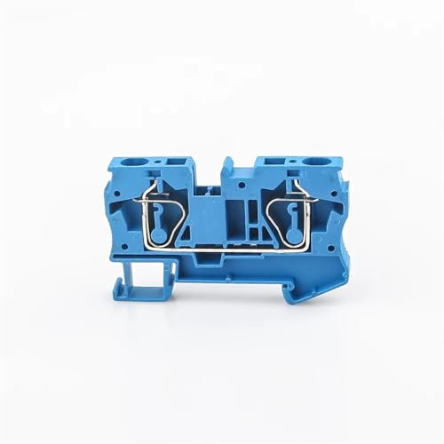 Morsettiera su guida Din ST-4 10 pezzi connettori tipo pull morsettiere di collegamento cablaggio elettrico a molla senza viti ST4(Blue)