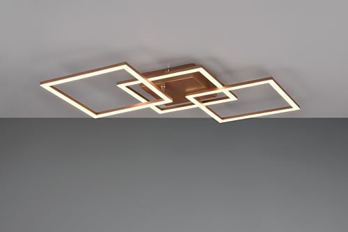 lightling LED Deckenlampe Travis, schwenkbar, Wand- und Deckenmontage, 3000 Kelvin, Höhe 7 cm, Breite 74 cm, Metall, coffee