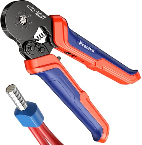 Crimpzange für Aderendhülsen, Preciva Achtseitige Crimpzange 0,25–10 mm² Aderendhülsenzange selbsteinstellend Krimpzange Crimpzangen Crimp Zange Presszange für Heimwerker und Heimgebrauch
