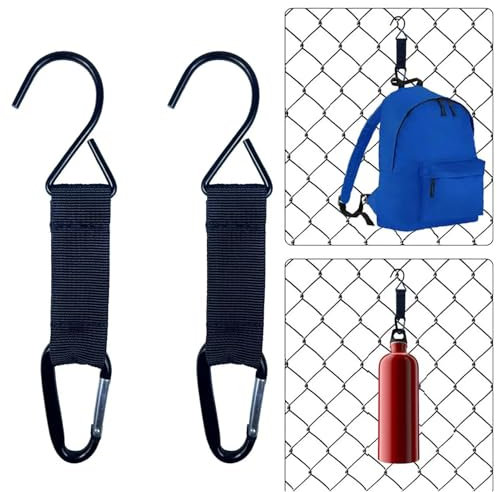 HAIYISHIYE Fence Hooks for Bat Bags and Water Bottle,Hanging Buckles Metal Hooks for Baseball,Tennis,Softball,Football Bag Outdoor Sports Equipment (2)