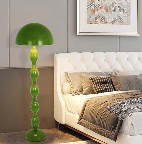 Kariosid Mushroom Floor Lamp,59in Modern Cream Style Led Standing Lamp,Green Minimalist Floor Lamp for Living Room,Bedroom,Office,Dining Room,Children's Room(Bulb not Included)
