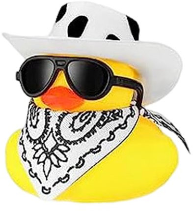 Paperella In Gomma Da Cowboy, Divertente Di Gomma, Giocattolo Da Bagno Con Papera, Paperella Di Gomma Con Cappello Da Cowboy, Ornamento Del Cruscotto Di Gomma