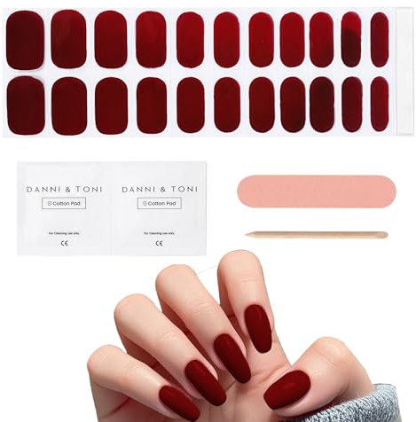 22PCS Gel Nagellack Aufkleber, Selbstklebende Nagelfolie, UV Gel Strips Full Wraps Nagelaufkleber mit Nagelfeile und Stick für Nagel Frauen Nageldekoration