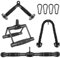 ALABX Gym Cable Attachments Set - LAT Pulldown Accessories Weight Training Pulley System for Home Gym, Arm, Biceps Curl, Tricep Workouts (Black+4PCS)