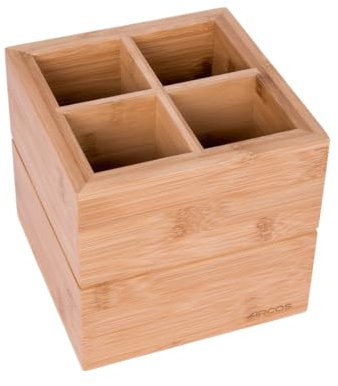 Arcos Tacos - Soporte para utensilios de cocina - Hecho de Madera de bambu - Medidas 150 x 160 x 160 mm - Color Marrón