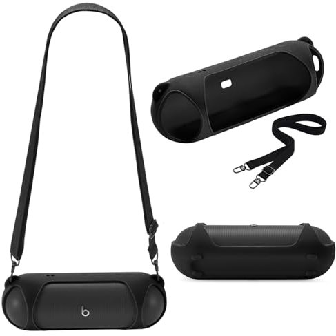 Fenmaru Custodia in Silicone per Beats Pill 2024 Altoparlante, Copertura Protettiva Portatile Compatibile con Beats Pill Accessori, Nero