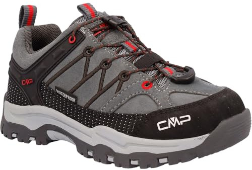 CMP Kids Rigel Low Trekking Shoes Wp Hiking, Grey-Ferrari, 45.5 EU, Grauer Ferrari, 30 EU