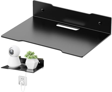 Jlobnyiun Wall Camera Bracket - Wall Mount for Camera, AV Shelf Metal Router Bracket Under TV for TV Audio Projector | DVD Player Storage Stand