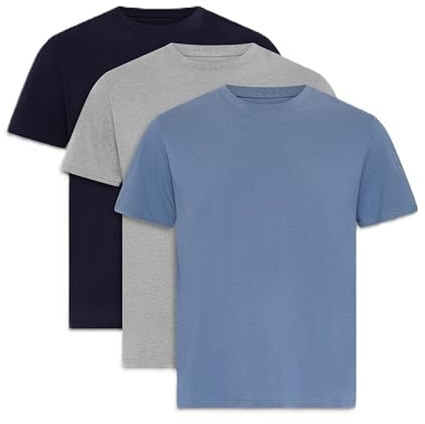 Ted Baker Mens 3-Pack Breathable Cotton Stretch Crew Neck T-Shirt, Size M Navy Mix