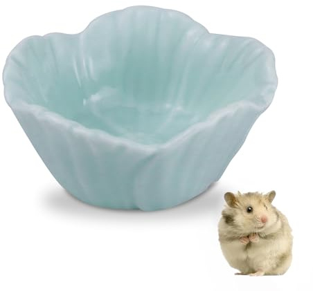 LuckyOpt Petite gamelle en céramique pour hamster - Facile à nettoyer - Anti-glissement - Pour hamster nain et perroquet - Bleu