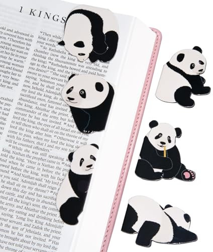 6 Stück Panda Lesezeichen magnetisch,lesezeichen kinder,mitbringsel kindergeburtstag, Lesezubehör für Buchliebhaber