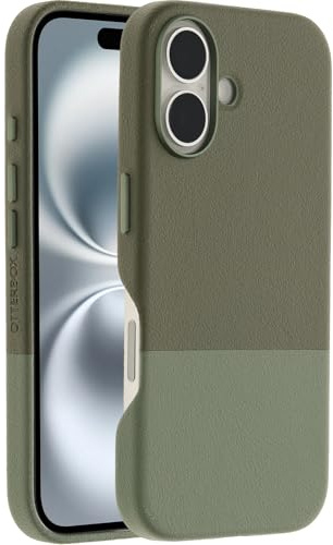 OtterBox Leather Alternative MagSafe Case for iPhone 16, Mojave Moss | Shockproof, Drop-Proof, Protective Thin Case, 3x Tested to Military Standard