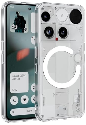 TIANYUE Hülle für Nothing Phone (3), Ultra Slim PC+TPU Hülle mit magnetischer Ring Telefonhülle, unterstützt drahtloses Aufladen schutzhülle für Nothing Phone (3)-transparent