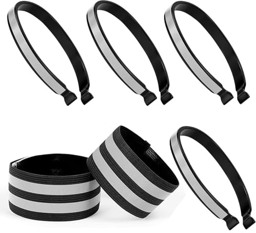 WADY Reflektorbänder Set, 4 Hosenklammer + 2 Reflektorband | Reflektierend, Universal für Radfahrer, Elastisch, Mit Klettverschluss und starken Reflektorstreifen, Für Joggen, Outdoor