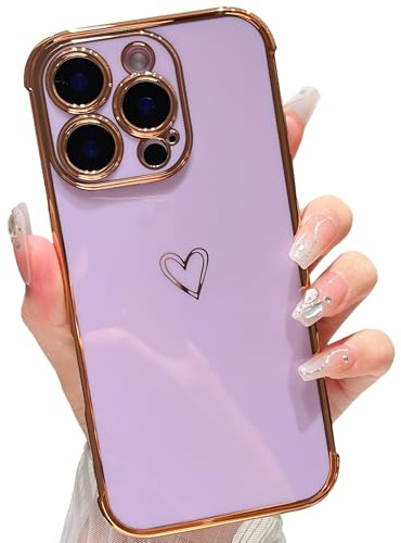 ZTOFERA Heart Phone Case for iPhone 12 Pro Max (6.7), Purple