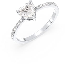 Verlobungsring, 925 Sterling Silber mit 5A Zirkonia, Herzform, Geschenk für Damen Frau Freundin, Hochzeit