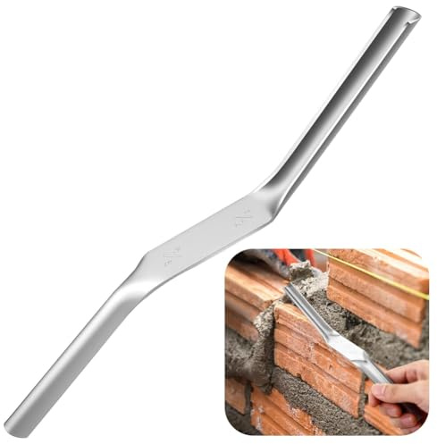 Hipzeepo Double-Ended Masonry Pointing Tool 1/2 X 5/8 Concrete Jointer Trowel for Cement Bricks
