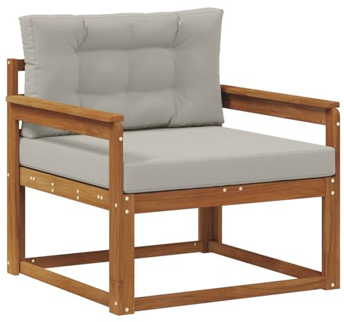 vidaXL Outdoor Mittelsofa Massivholz Akazie Natur, Akazienholz Mittelsofa, Langlebige Lounge für den Außenbereich, Modernes Terrassensitzmöbel, Stylische Garten-Couch, Wetterfeste Möbel