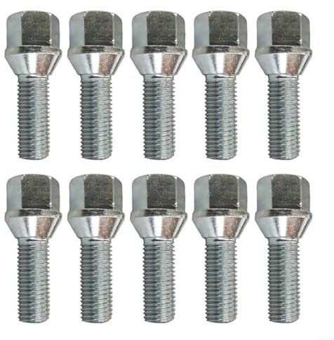 Radbolzen Chrom M12x1.25 für Citroën für C4 II C5 II C6, 60° Kegelbund 26mm SW17, rostbeständig präzise Passform für Reifenwechsel Wartung