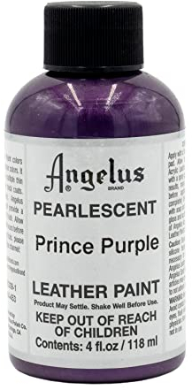 Angelus Leather Paint, Pearlescent Prince Purple, 4 Ounce Jar (733-01-453)