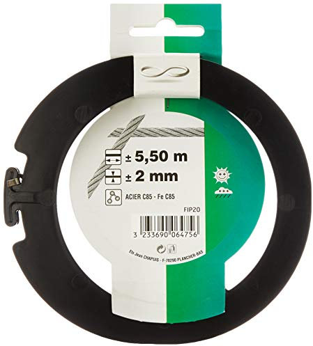 Chapuis FIP20 Corde à piano - matière: Acier C85 - Diamètre: 2 millimètres - Longueur: 5, 50 mètres - couleur: Métal, Gris