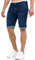 Caden Shorts en Jean, pour hommes, avec 5 poches, 98 % coton, pantalons courts au look usé, délavé et destroyed, coupe droite, idéals pour les loisirs - Bleu - L