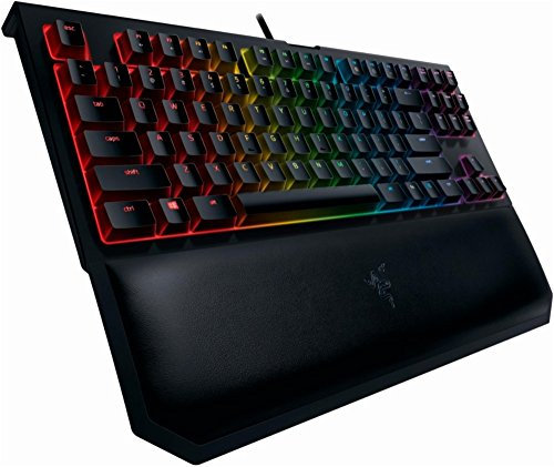 Razer BlackWidow TE Chroma v2 TKL Tenkeyless Mechanical Gaming Keyboard: Yellow Key Switches, Linear & Silent, Chroma RGB Lighting, Magnetic Wrist Rest, Programmable Macros, Classic Black