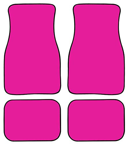 Amzbeauty Modische einfarbige Auto-Fußmatten (pink), 4-teilig, Gummiunterseite, Allwetter-Universal-Fußmatten für vorne und hinten