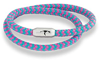 ⚓ Paris Montana ⚓ Das Original Sylt Segeltau Wickelarmband Unisex Geflochten Mit Gravur Handmade Hochwertiger Magnetverschluss Durchmesser 4mm (Waves, 42)