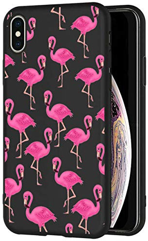 Mixroom - Cover Custodia In Silicone TPU Nero Opaco Per IPHONE 6 Fantasia FENICOTTERI ROSA 461