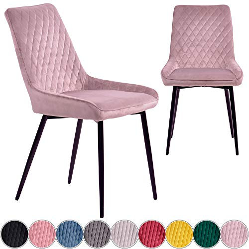 iomangio® 2X Esszimmerstühle 2er Set | Taupe Esszimmerstuhl Küchenstuhl | Polsterstuhl Design Stuhl mit Rückenlehne, mit Sitzfläche aus Samt/Stoffbezug | Gestell aus Metall | Samt Stühle