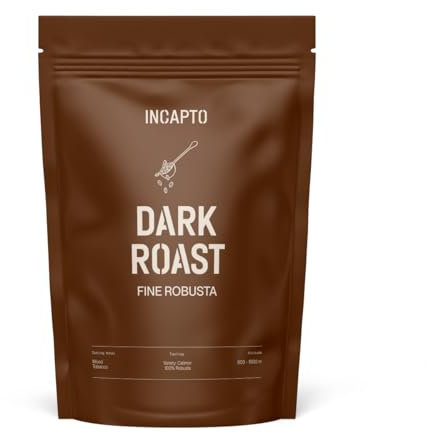Incapto Café en Grano de Especialidad 500g - Dark Roast - Máxima Cafeína | Origen Uganda | 100% Robusta | Tueste Oscuro y Natural | Finca Bujanga, Victoria Lake| Espresso muy fuerte