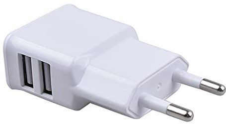 GLASSNOBLE Régénérateur Mobile, Chargeur Mural 5V/2A Chargeur Mural USB 2 Ports Prise de Voyage à Domicile Adaptateur Secteur Bloc de Charge Rapide Cube pour la Plupart des Mobiles Blanc, White