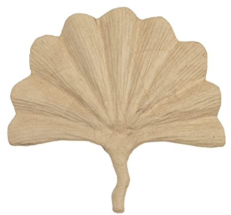Décopatch AC894C - Gingkoblatt aus Pappmaché, 32x1,5x31cm, für Wohndeko, einfach zum Verzieren, Kartonbraun, 1 Stück