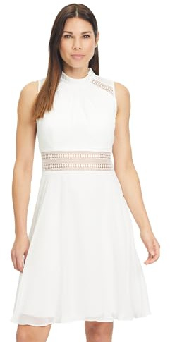 Vera Mont Damen Cocktailkleid mit Spitzeneinsatz Ivory White,32