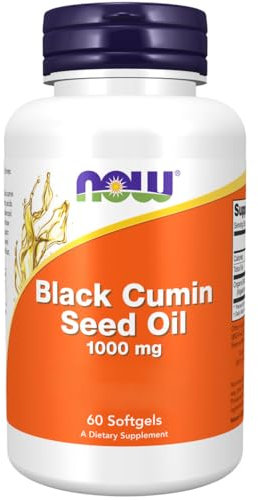 Now Foods, Black cumin Seed Oil (Huile de Cumin Noir), 1.000mg, Hautement Dosé, 60 Capsules molles, Testé en Laboratoire, Sans Soja, Sans Gluten, Sans OGM