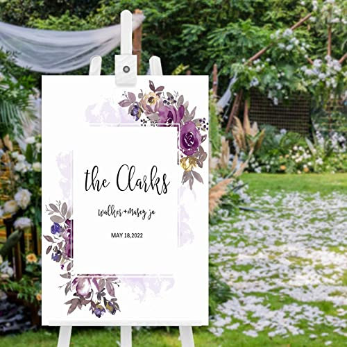 Panneau de bienvenue de mariage en bois avec nom de famille - 76,2 x 50,8 cm